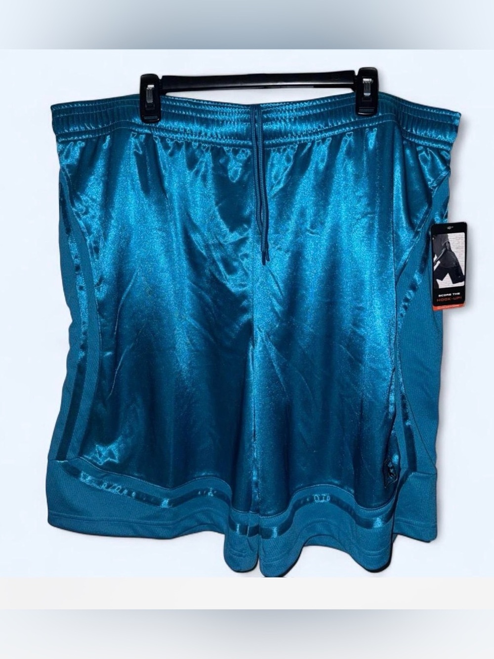 AND1 Men's 3XL All Courts Basketball Shorts Blue High Shine NWT 11" Inseam